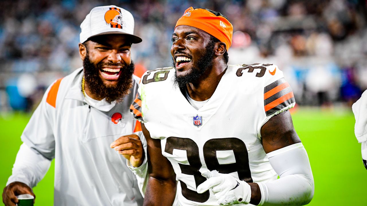 Jeremiah Owusu-Koramoah speaking with the media following the preseason win  in Jacksonville, Our rookies showcased their talents in Jacksonville and  JOK exemplifies the work they put in each day. #Browns