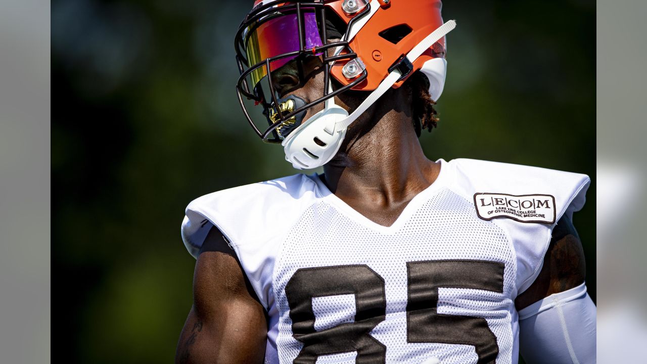 Cleveland Browns wide receiver Jarvis Landry runs a route during an NFL  football game against the Baltimore Ravens, Sunday, Dec. 12, 2021, in  Cleveland. The Browns won 24-22. (AP Photo/David Richard Stock