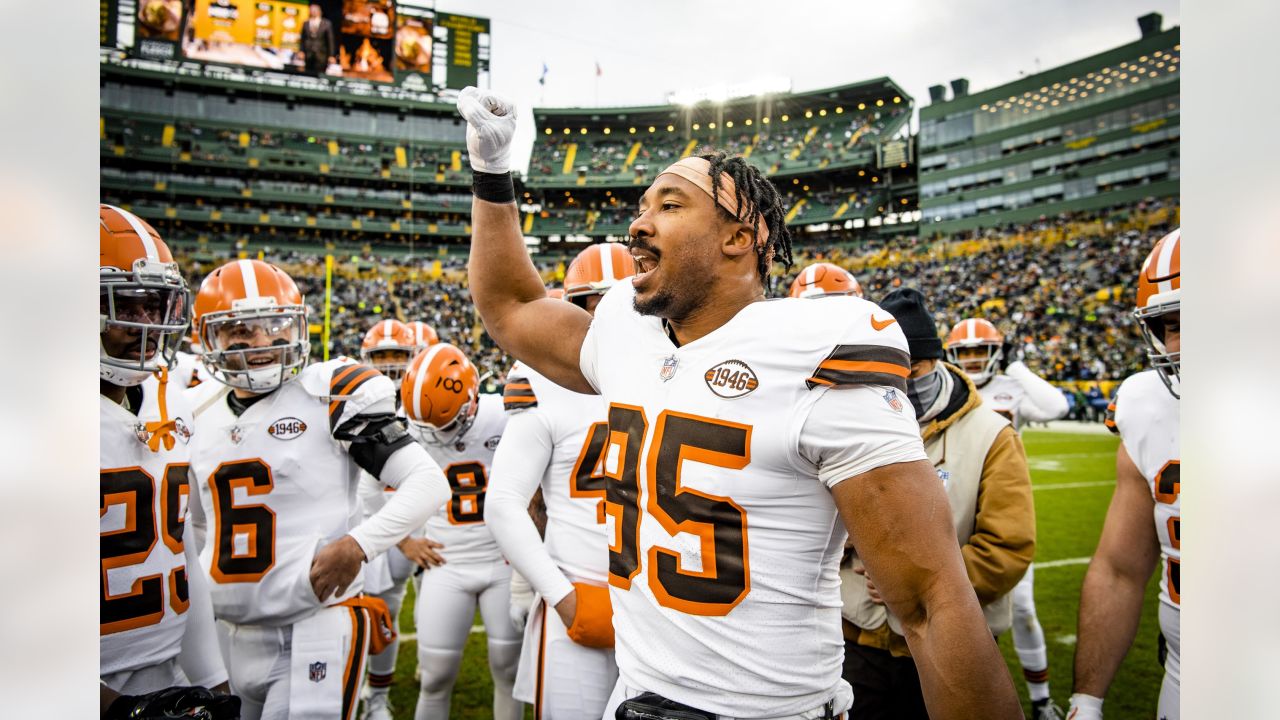 White Women's Myles Garrett Cleveland Browns Game 1946 Collection