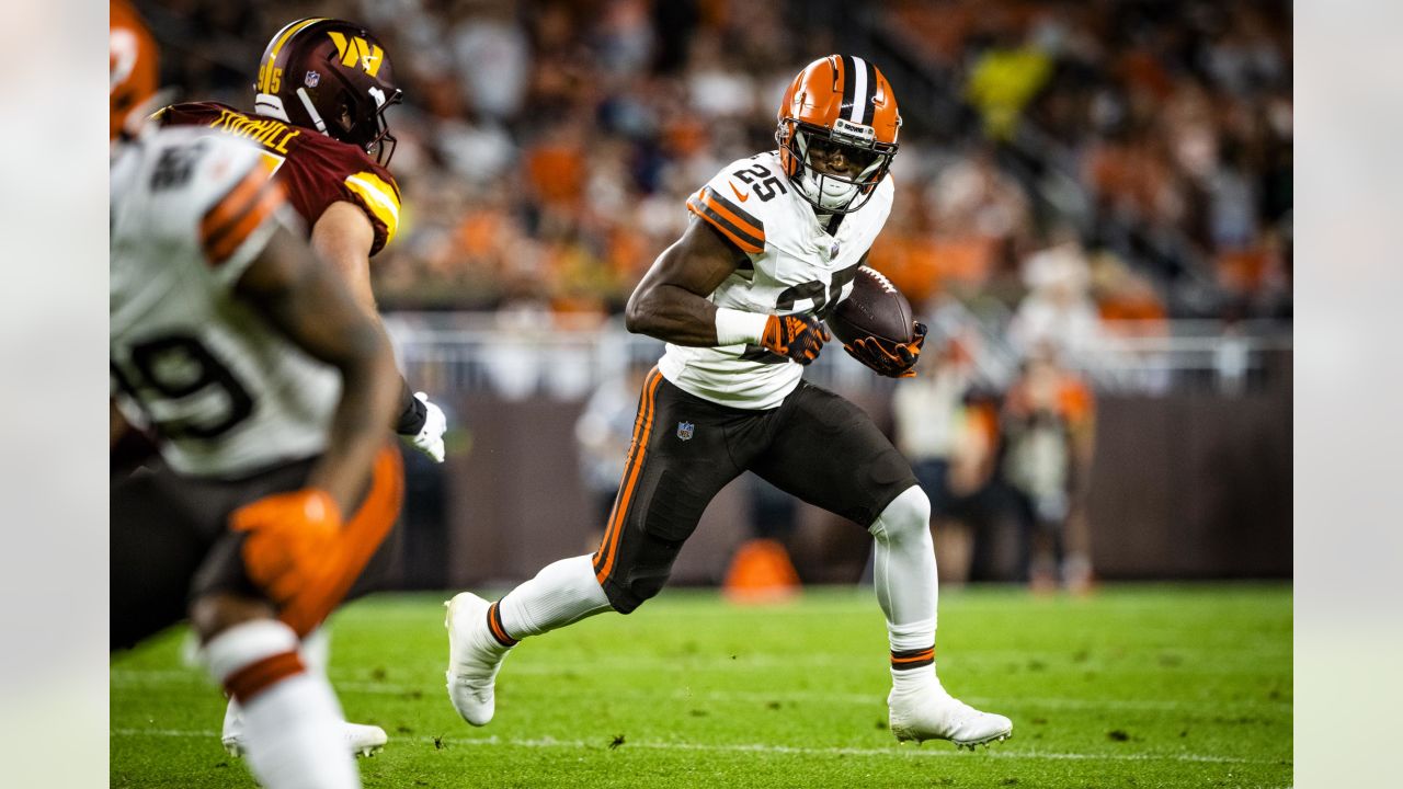 Cleveland Browns defensive end Jeremiah Martin (69) rushes during an NFL  preseason football game against the Kansas City Chiefs Saturday, Aug. 26,  2023, in Kansas City, Mo. (AP Photo/Peter Aiken Stock Photo - Alamy