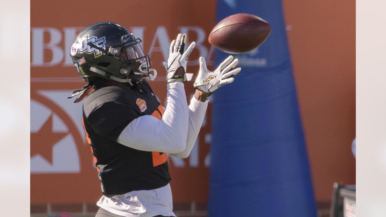 Missouri's Tyree Gillespie catches a ball as he participates in the  school's pro day football w …