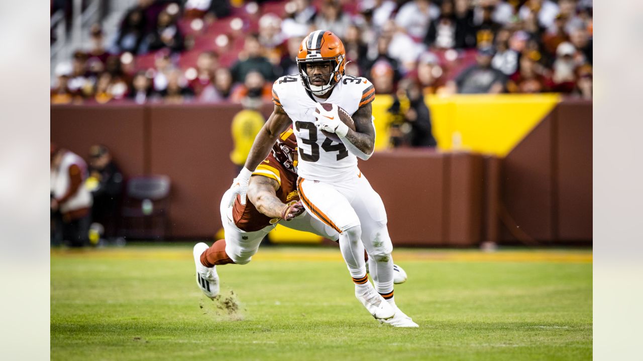 Jerome Ford Cleveland Browns Game-Used #34 White Jersey vs. Pittsburgh  Steelers on January 8, 2023