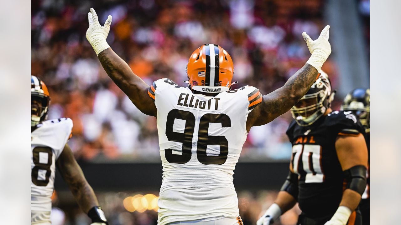 Cleveland Browns cornerback Martin Emerson Jr. (23) is shown after an NFL  football game against the Atlanta Falcons Sunday, Oct. 2, 2022, in Atlanta.  (AP Photo/John Amis Stock Photo - Alamy