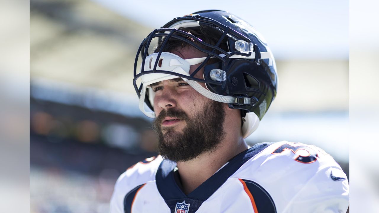 Denver Broncos fullback Andy Janovich (32) takes part in drills