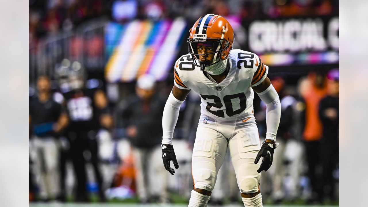 Cleveland Browns cornerback Martin Emerson Jr. (23) is shown after an NFL  football game against the Atlanta Falcons Sunday, Oct. 2, 2022, in Atlanta.  (AP Photo/John Amis Stock Photo - Alamy