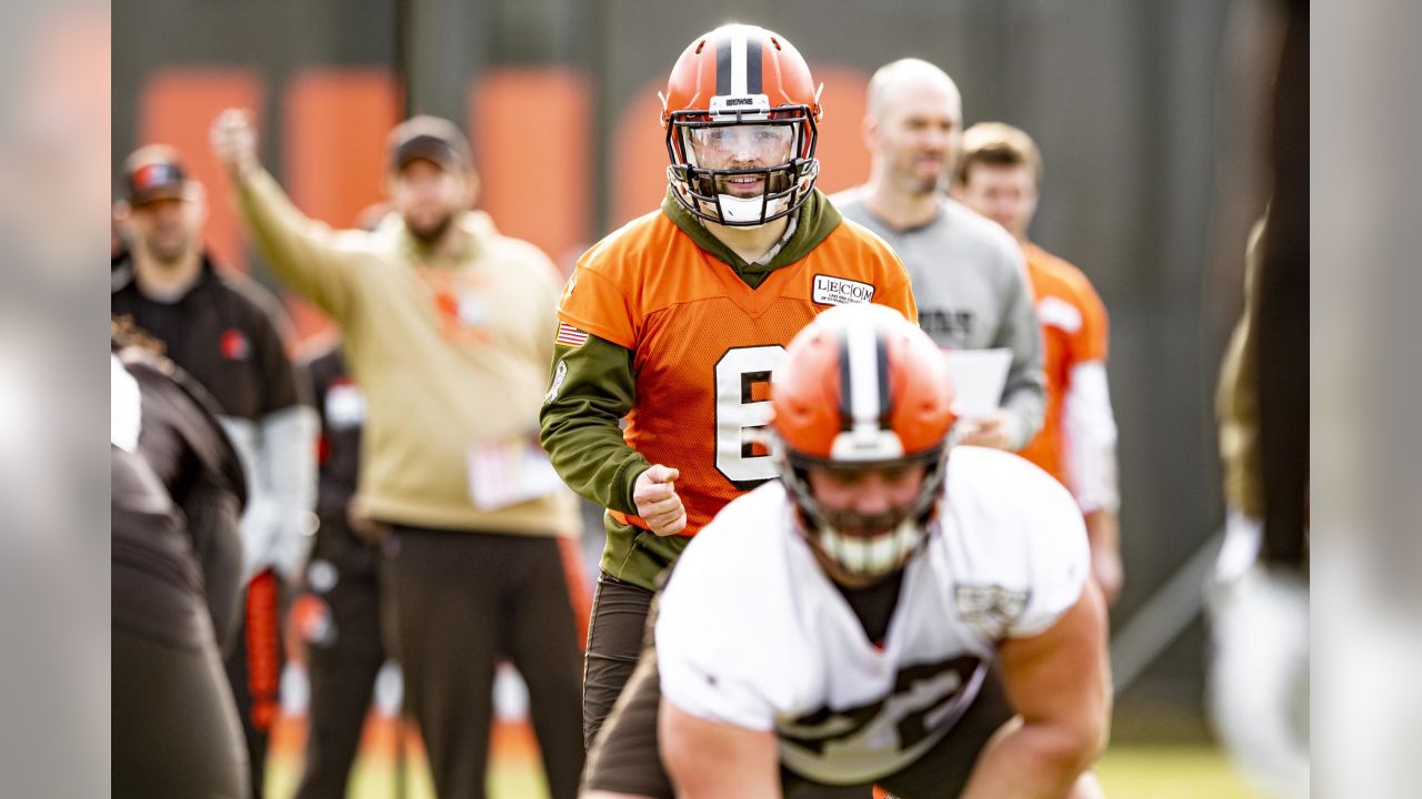 Framed Baker Mayfield Cleveland Browns Practice-Used #6 Orange