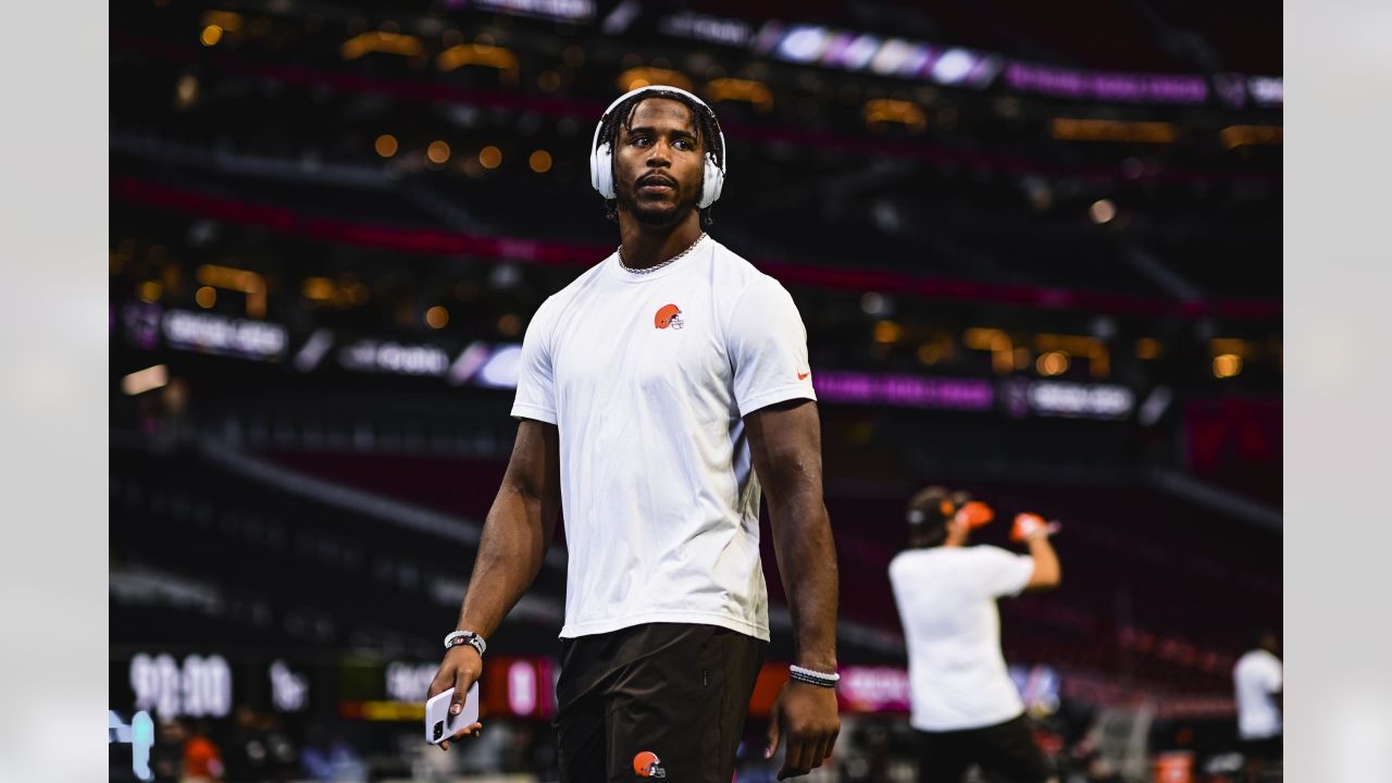 Cleveland Browns cornerback Martin Emerson Jr. (23) is shown after an NFL  football game against the Atlanta Falcons Sunday, Oct. 2, 2022, in Atlanta.  (AP Photo/John Amis Stock Photo - Alamy