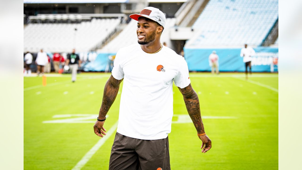 Denzel Ward Cleveland Browns Game-Used #21 White Jersey vs. Kansas City  Chiefs on September 12