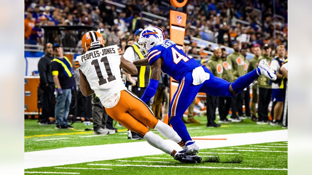 Donovan Peoples-Jones White Cleveland Browns Game-Used #11 Jersey vs.  Buffalo Bills on November 20