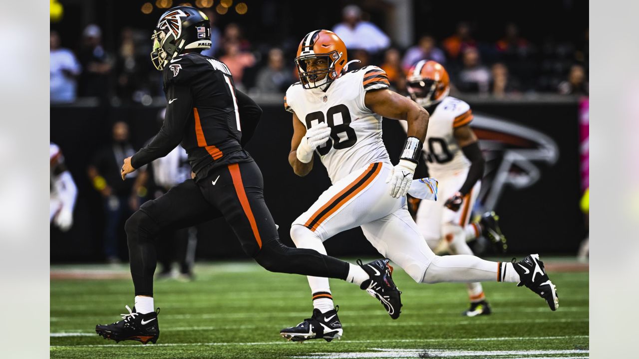 Cleveland Browns cornerback Martin Emerson Jr. (23) is shown after an NFL  football game against the Atlanta Falcons Sunday, Oct. 2, 2022, in Atlanta.  (AP Photo/John Amis Stock Photo - Alamy