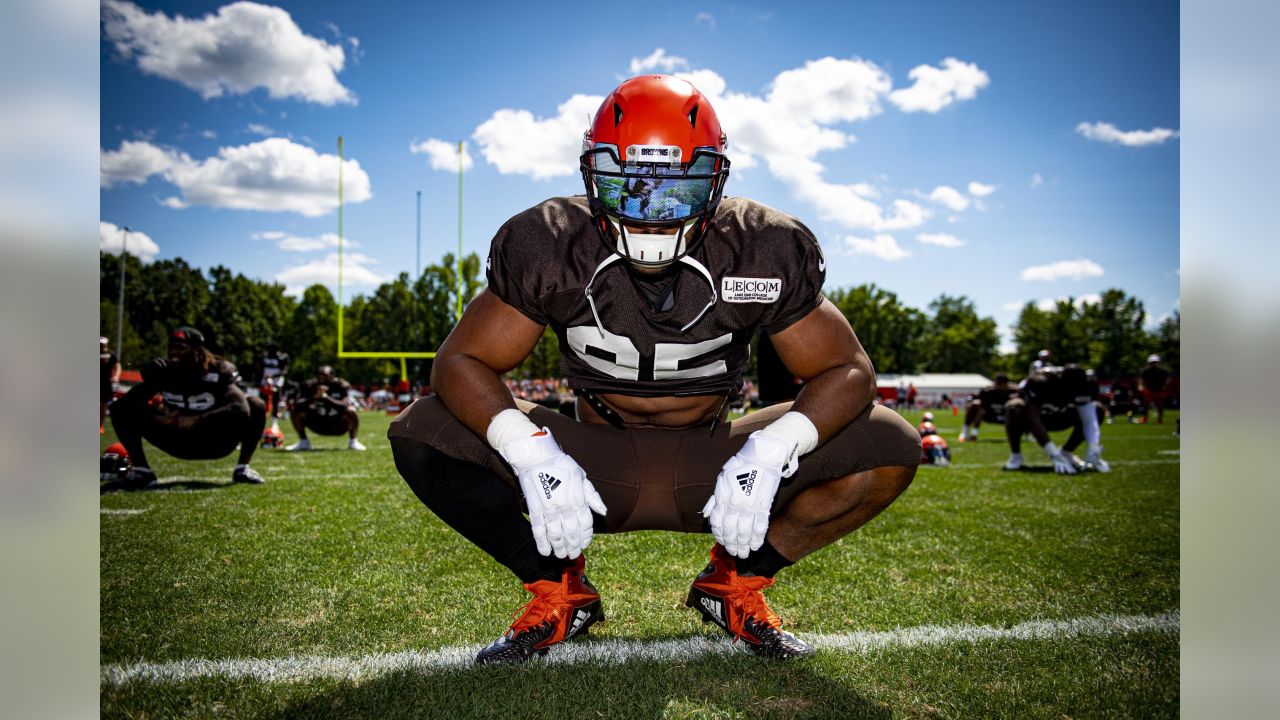 Cleveland Browns running back Dontrell Hilliard (25) returns