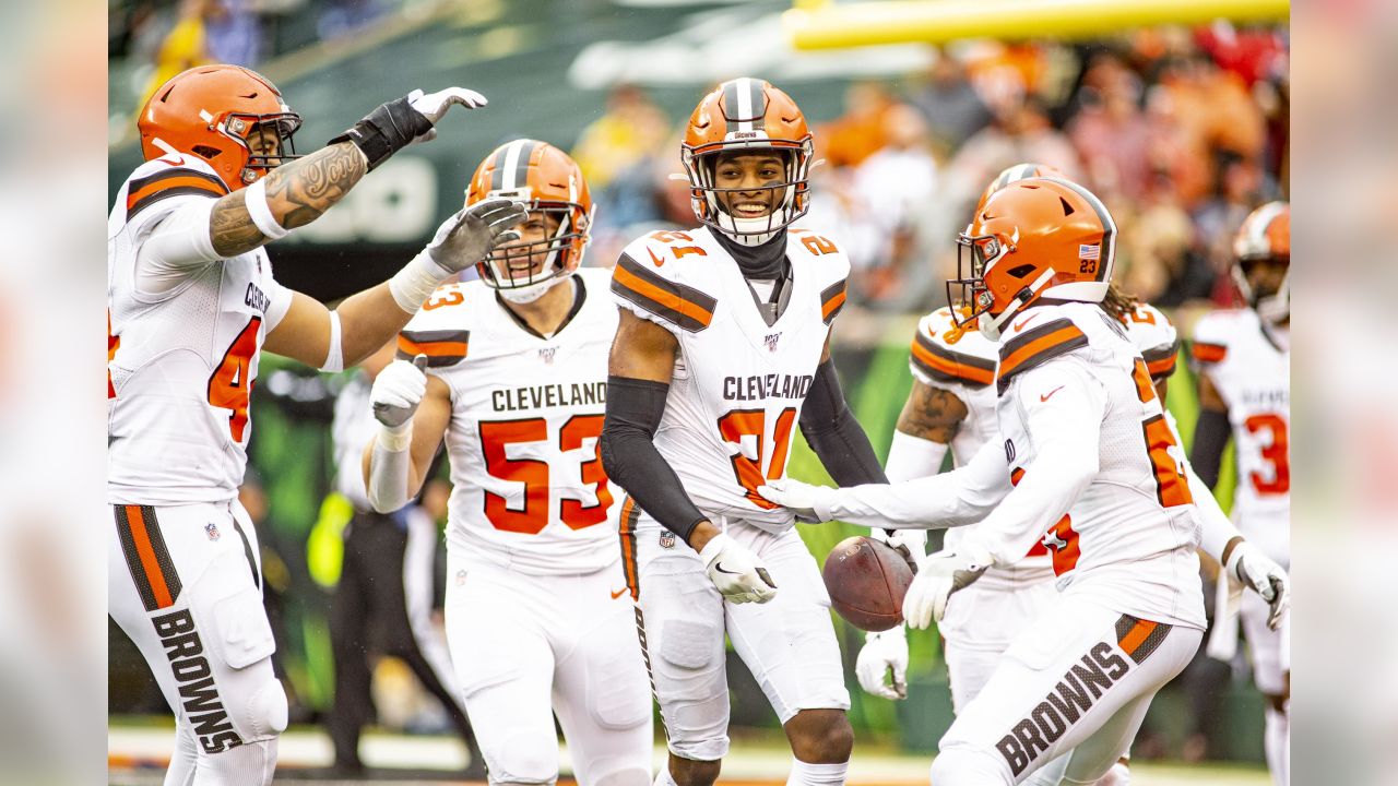 Denzel Ward Cleveland Browns Unsigned Touchdown Photograph