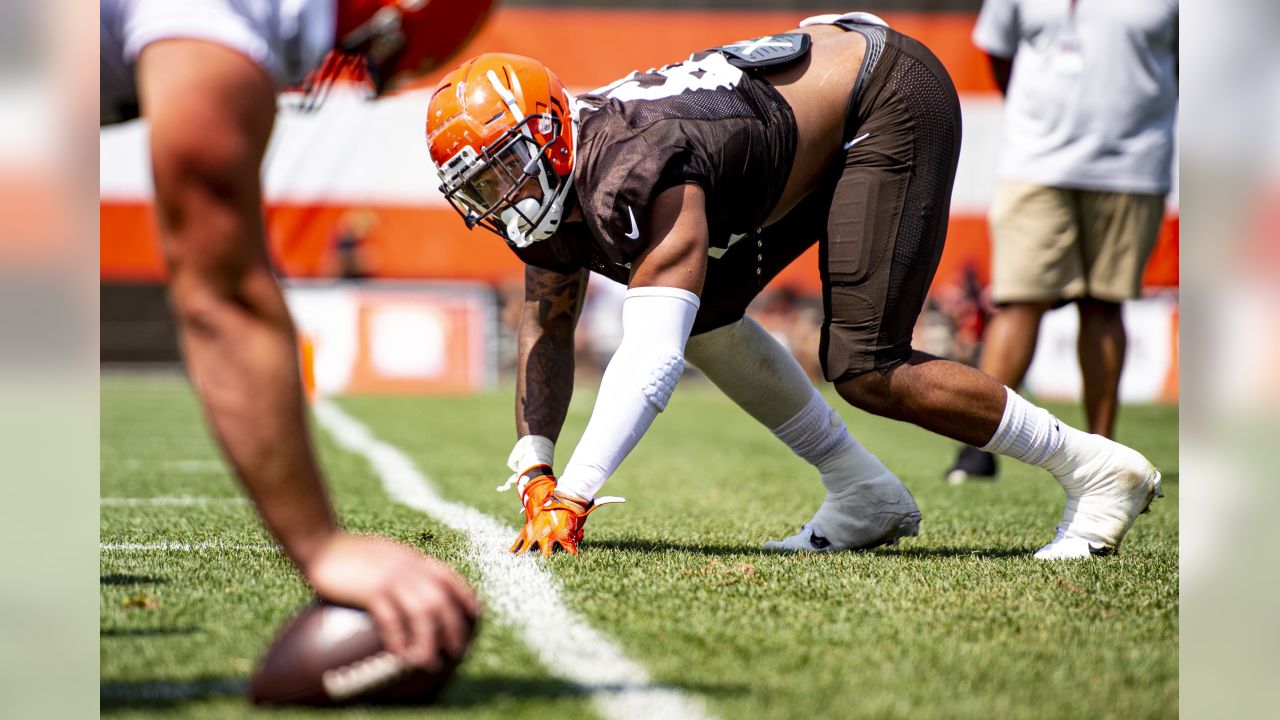 Cleveland Browns guard Drew Forbes (79) at the snap during the second half  of an NFL preseason football game against the Jacksonville Jaguars, Friday,  Aug. 12, 2022, in Jacksonville, Fla. The Browns