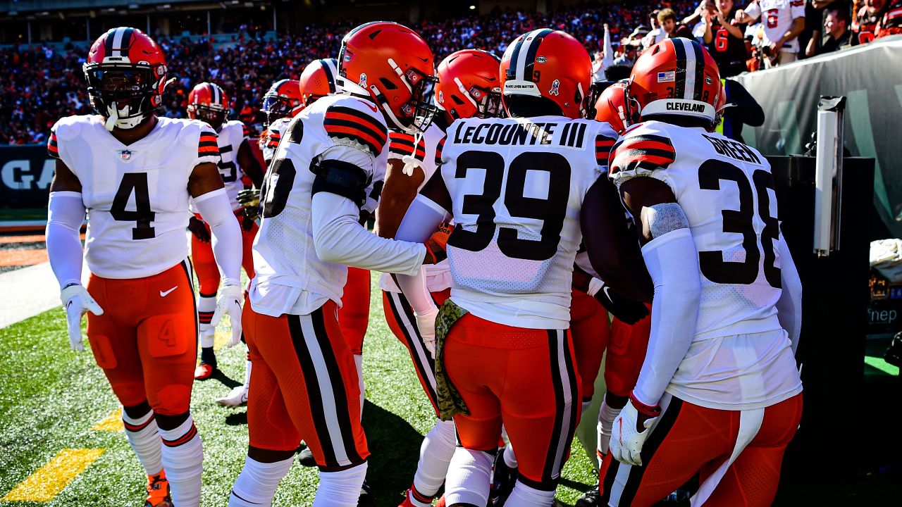 Troy Hill Cleveland Browns Game-Used #23 White Jersey vs. Cincinnati Bengals  on November 7 2021