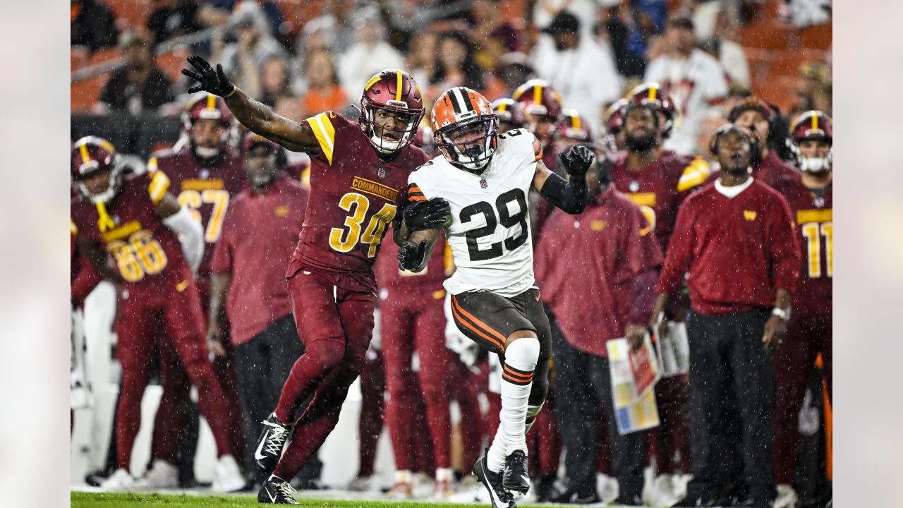 Cleveland Browns quarterback Kellen Mond passes during the second half of a  preseason NFL football game against the Washington Commanders on Friday,  Aug. 11, 2023, in Cleveland. (AP Photo/David Richard Stock Photo 