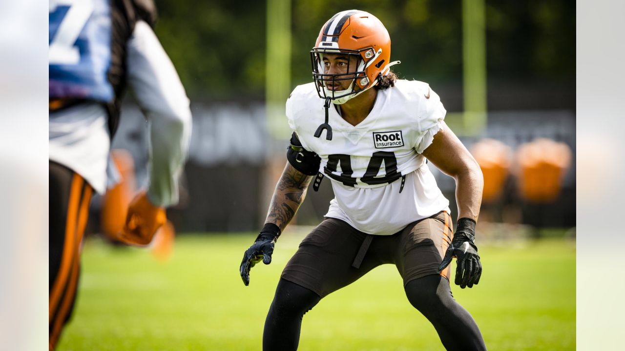 Cleveland Browns offensive linemen James Hudson III (66) participates in a  drill during an NFL football practice in Berea, Ohio, Wednesday, Aug. 4,  2021. (AP Photo/David Dermer Stock Photo - Alamy