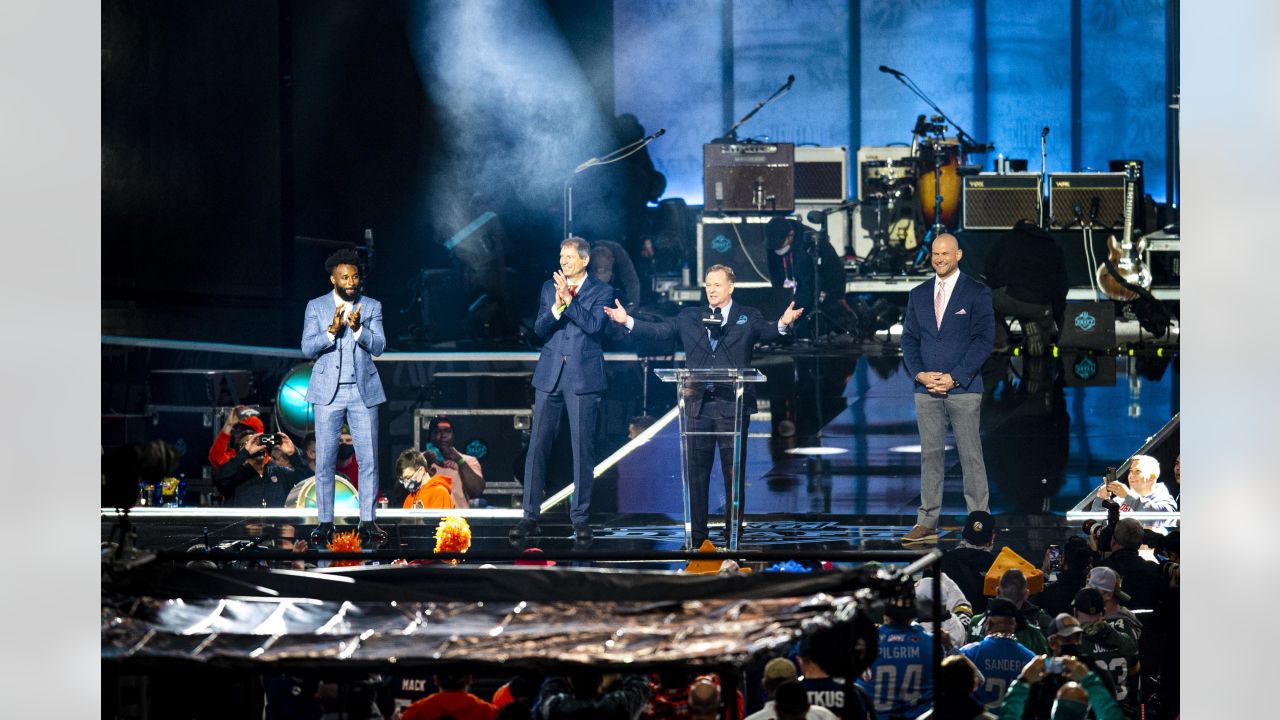 NFL Draft Stage under construction for 2021 NFL Draft in Cleveland, Ohio  for April 29 - May 1