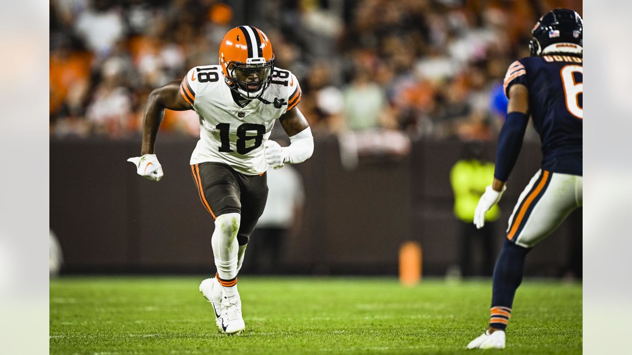 Cleveland Browns cornerback Martin Emerson Jr. (23) defends during an NFL  preseason football game against the Chicago Bears, Saturday, Aug. 27, 2022,  in Cleveland. The Bears won 21-20. (AP Photo/David Richard Stock Photo -  Alamy