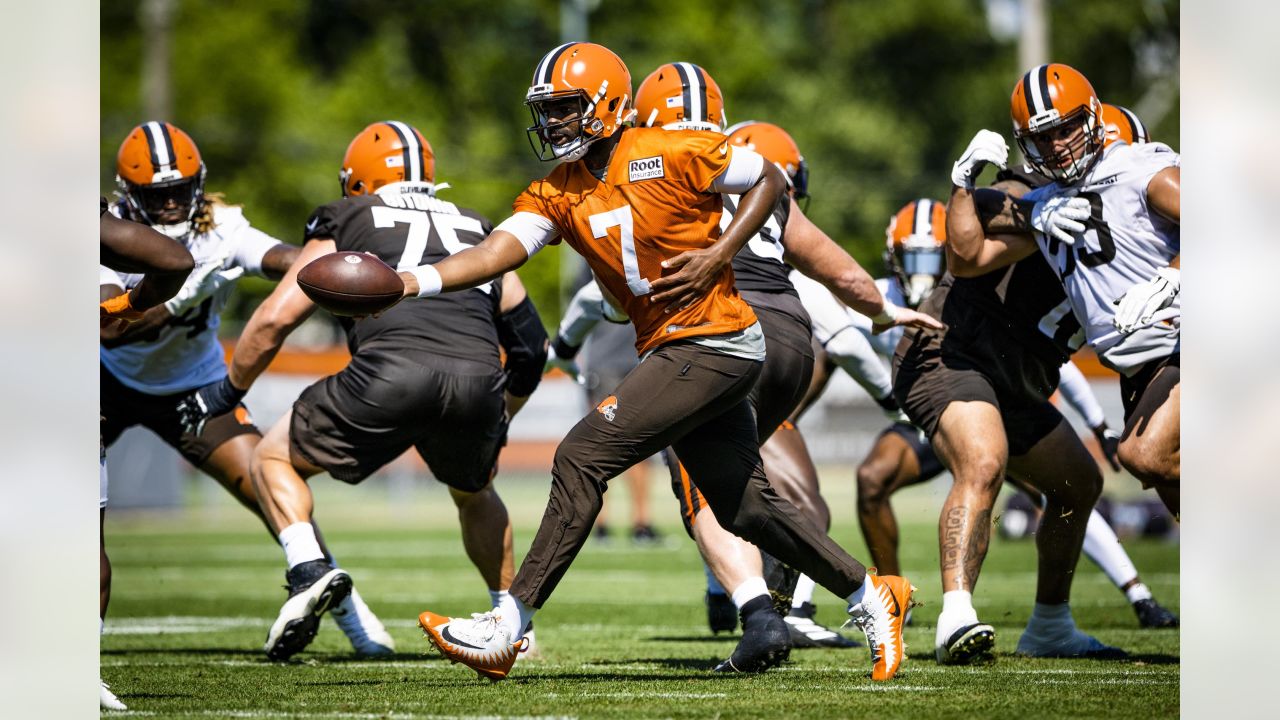 Cleveland Browns tight end Zaire Mitchell-Paden (81) makes a catch