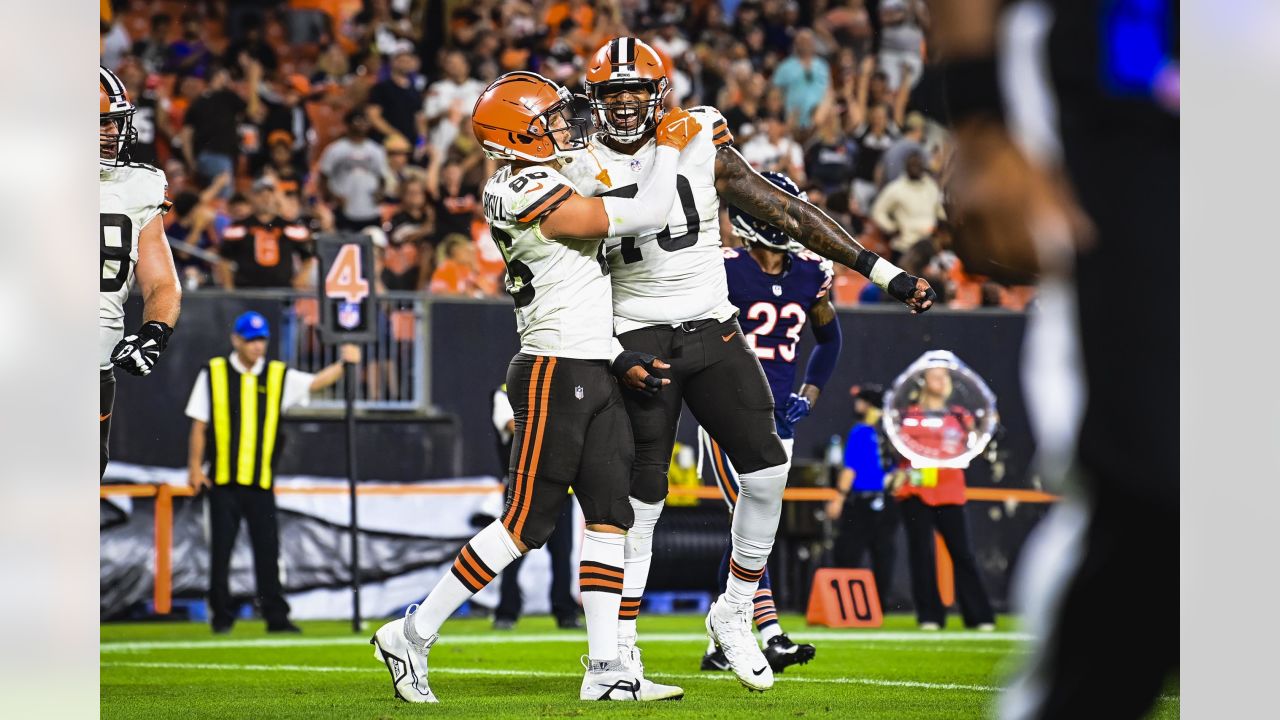 Chicago Bears safety A.J. Thomas (21) runs after the ball during an NFL  preseason football game against the Cleveland Browns, Saturday Aug. 27, 2022,  in Cleveland. (AP Photo/Kirk Irwin Stock Photo - Alamy