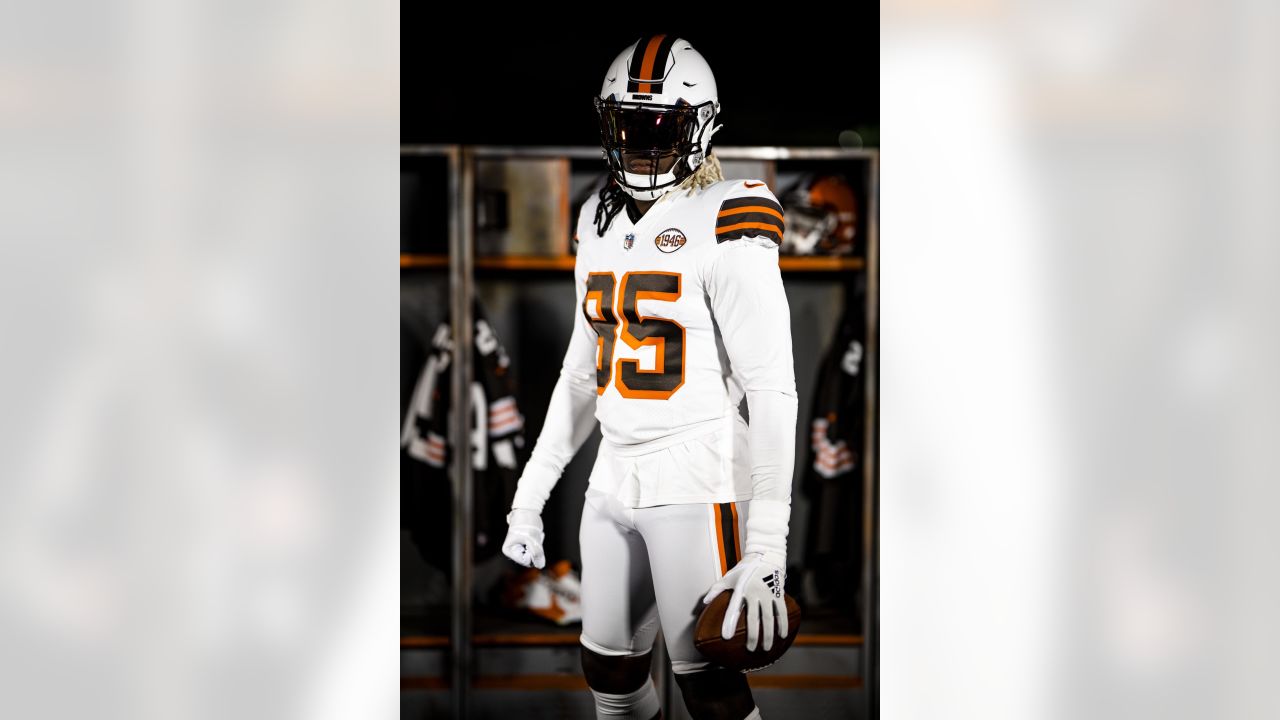 Nike Cleveland Browns No85 David Njoku White Men's Stitched NFL New Elite Jersey