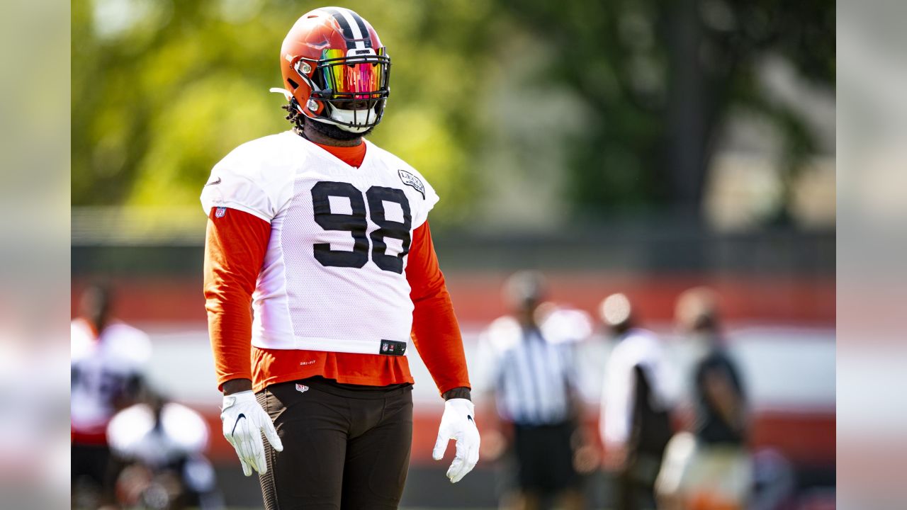 Cleveland Browns offensive tackle Chris Hubbard (74) looks to make a block  during an NFL football game against the Indianapolis Colts, Sunday, Oct.  11, 2020, in Cleveland. (AP Photo/Kirk Irwin Stock Photo - Alamy