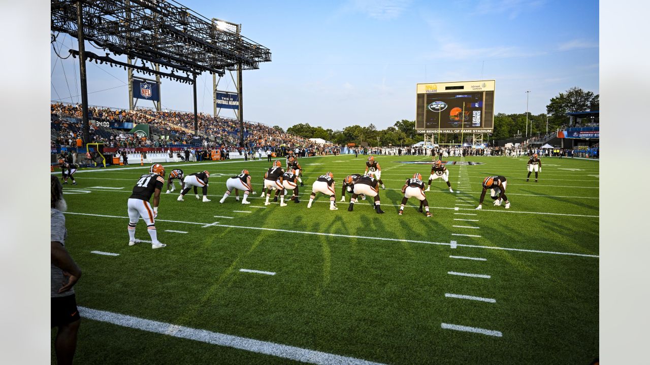 See video of south stands at Tom Benson Hall of Fame Stadium