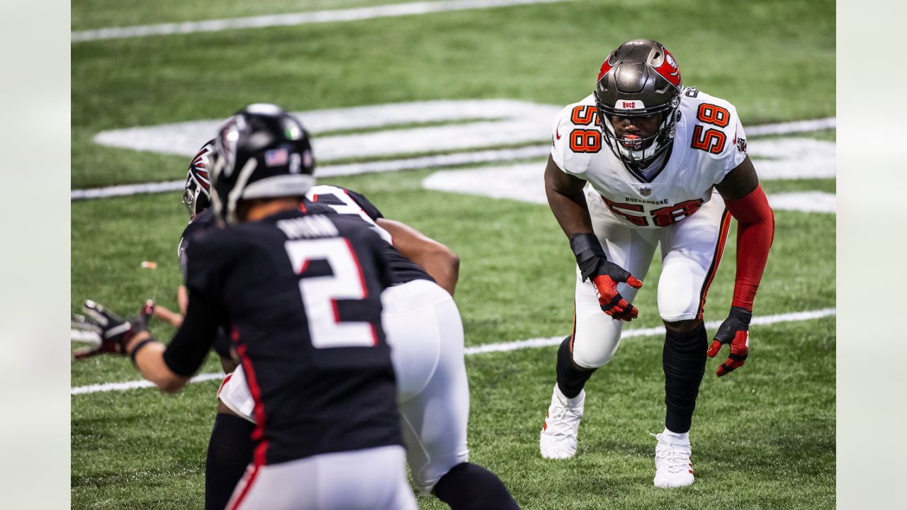 December 29, 2019: Tampa Bay Buccaneers linebacker Shaquil Barrett (58)  looks on during the NFL game between the Atlanta Falcons and the Tampa Bay  Buccaneers held at Raymond James Stadium in Tampa