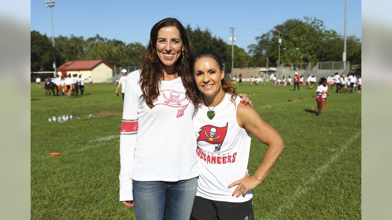 Over 200 Girls Participate in Flag Football Clinic in Advance of Jr. Bucs  Girls Flag Football Program Launching This Spring