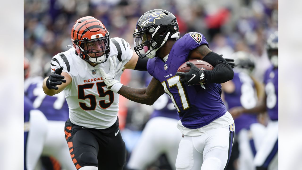 November 3, 2021, East Rutherford, New Jersey, USA: Cincinnati Bengals  linebacker Logan Wilson (55)