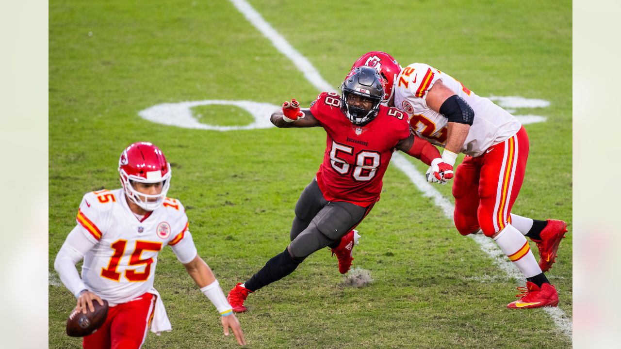 December 29, 2019: Tampa Bay Buccaneers linebacker Shaquil Barrett (58)  looks on during the NFL game between the Atlanta Falcons and the Tampa Bay  Buccaneers held at Raymond James Stadium in Tampa