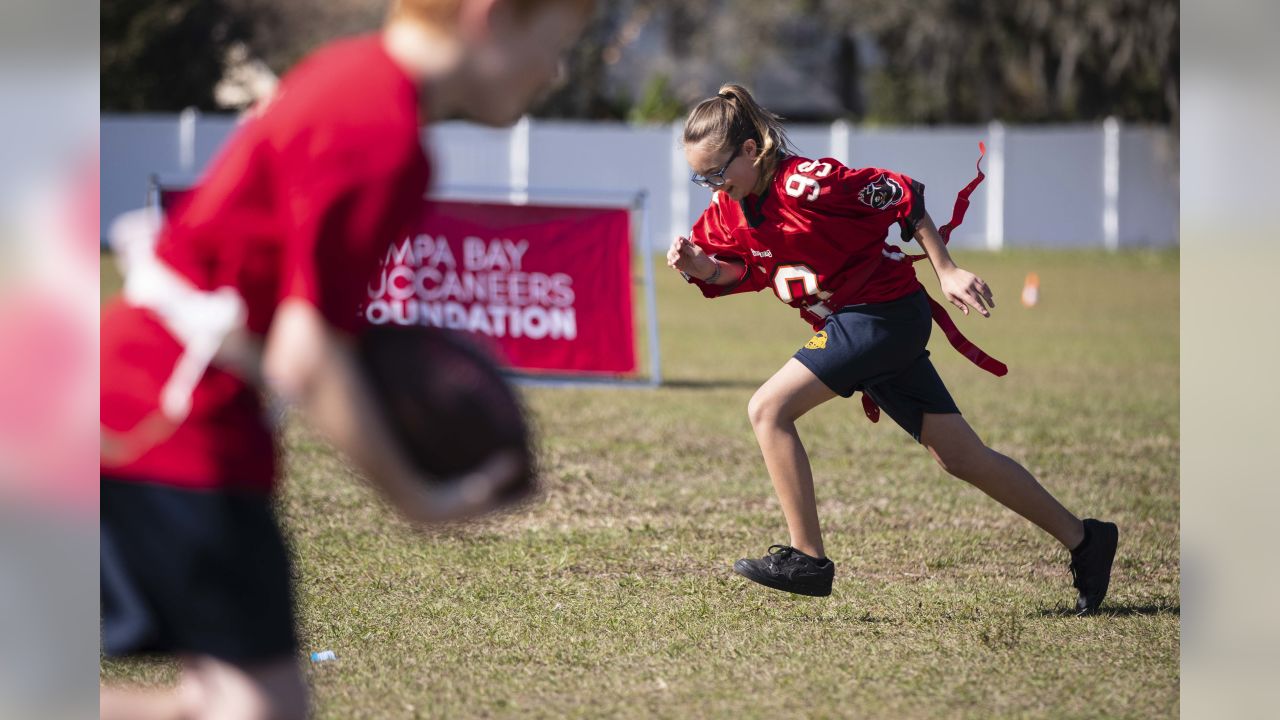 Jr. Bucs Flag Football Program Visits St. Stephen For Day Of Fun