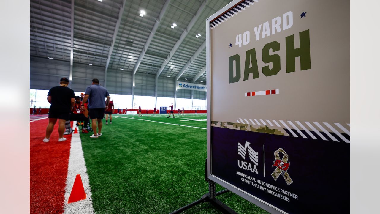 USAA - The Tampa Bay Buccaneers and USAA are hosting another  #SaluteToService Boot Camp today, where we've invited local active military  to enjoy training camp and participate in NFL drills. Check out