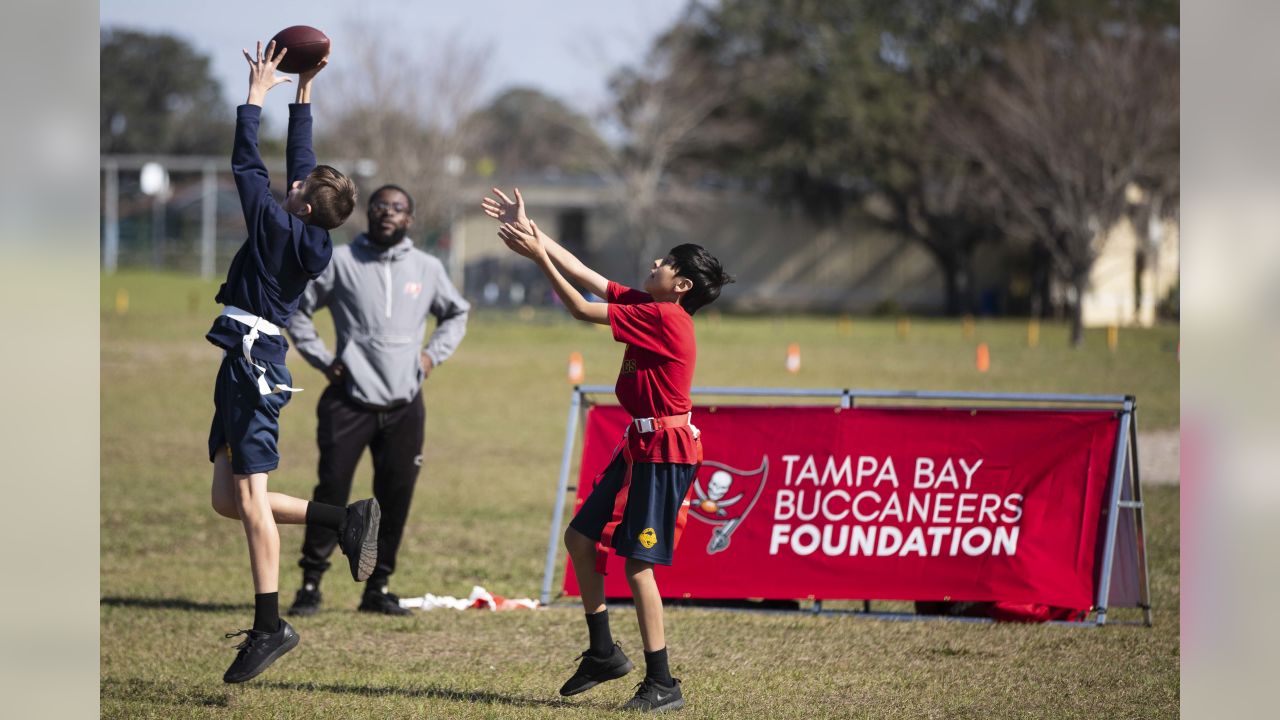 Jr. Bucs Flag Football Program Visits St. Stephen For Day Of Fun