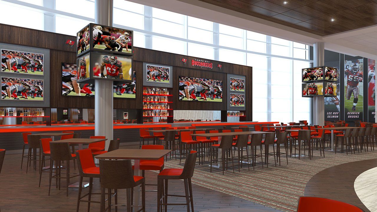 FIRST LOOK AT ALL-NEW WEST STADIUM CLUB, NEW TEAM RETAIL STORE, AND  BUCCANEERS LOCKER ROOM AT RAYMOND JAMES STADIUM — Tampa Sports Authority