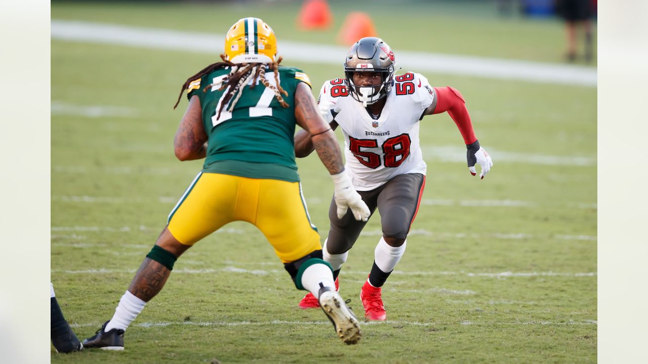 December 29, 2019: Tampa Bay Buccaneers linebacker Shaquil Barrett (58)  looks on during the NFL game between the Atlanta Falcons and the Tampa Bay  Buccaneers held at Raymond James Stadium in Tampa