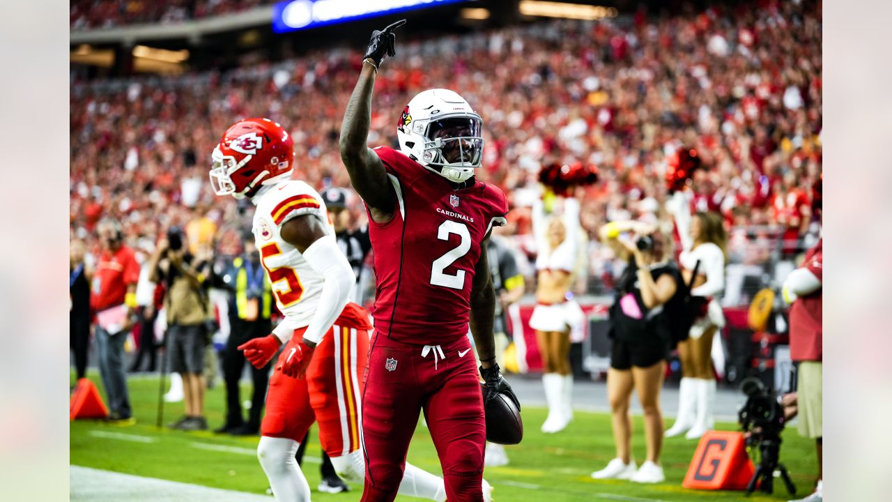 Arizona Cardinals wide receiver Andy Isabella (17) during the first half of  an NFL football game against the Kansas City Chiefs, Sunday, Sept. 11,  2022, in Glendale, Ariz. (AP Photo/Rick Scuteri Stock