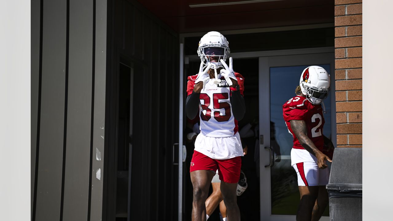 Arizona Cardinals cornerback Christian Matthew (35) warms up