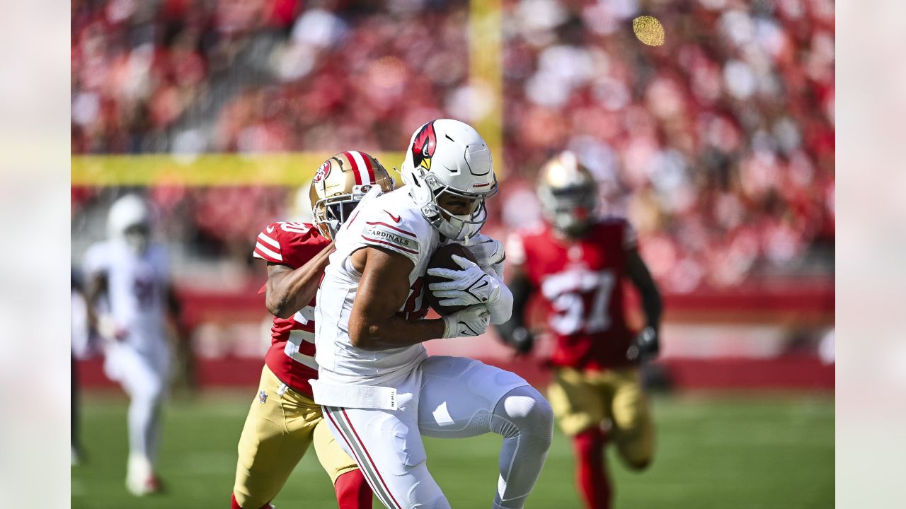 San Francisco 49ers cornerback Charvarius Ward (7) looks into the backfield  during an NFL football game against the Arizona Cardinals, Sunday, Jan.8,  2023, in Santa Clara, Calif. (AP Photo/Scot Tucker Stock Photo 