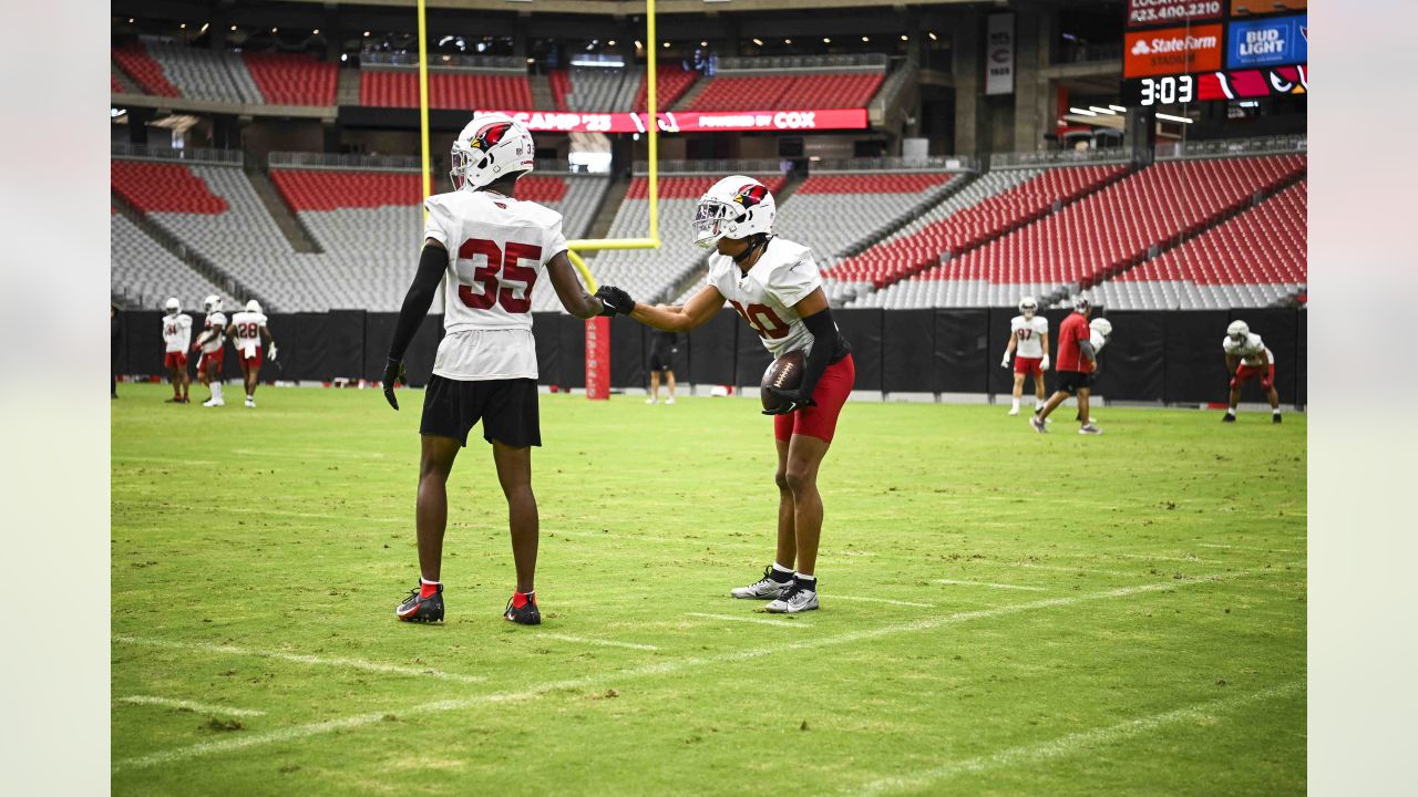 Arizona Cardinals wide receiver Davion Davis (10) runs down the