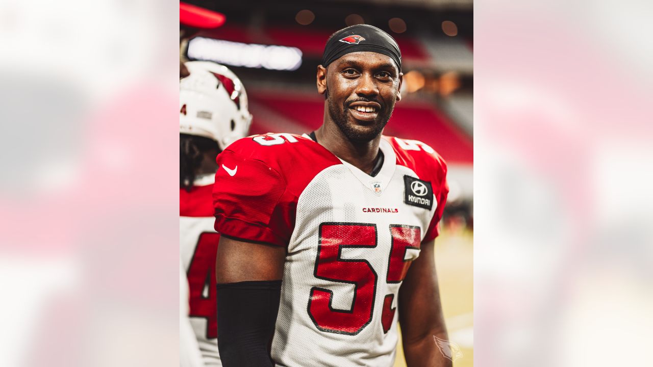 Arizona Cardinals linebacker Victor Dimukeje runs upfield against