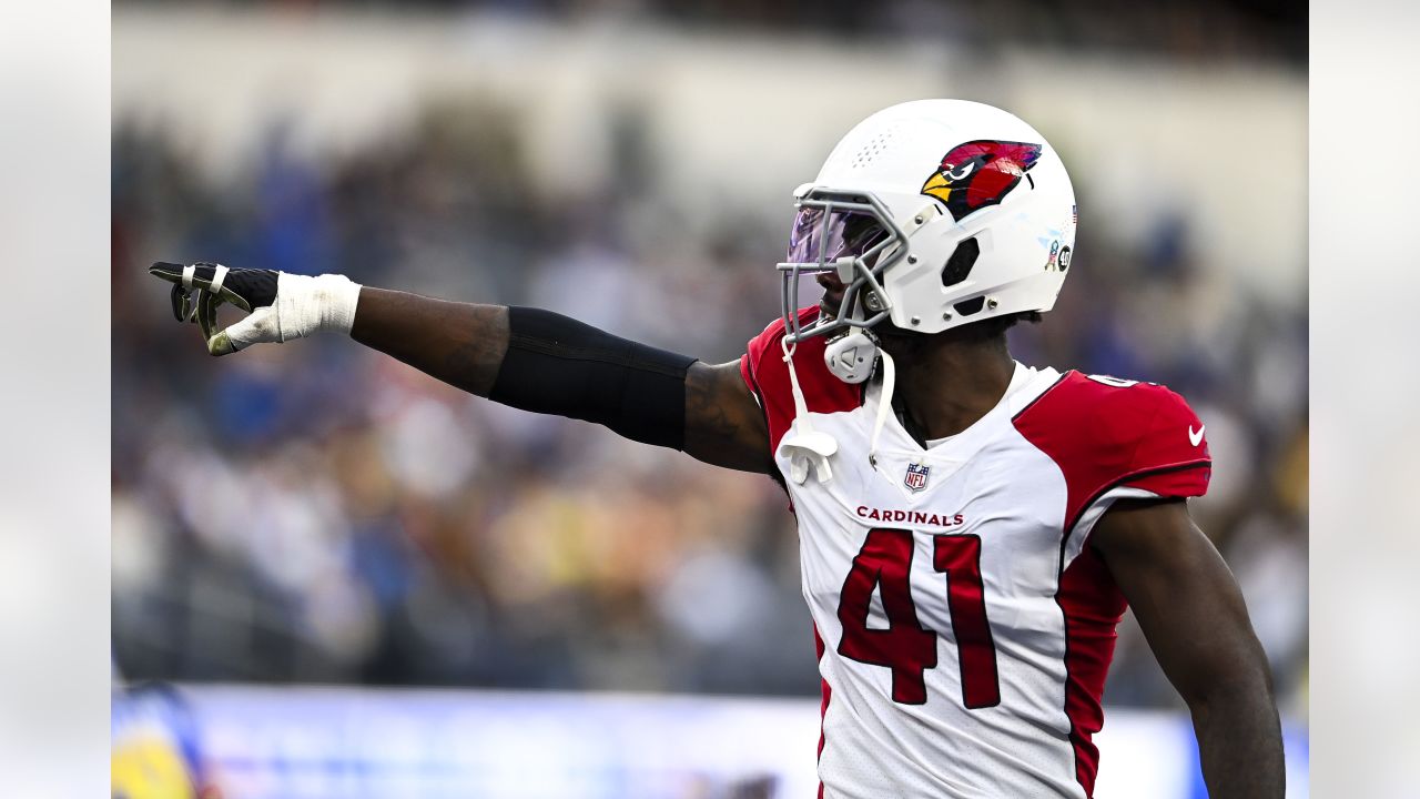 Arizona Cardinals linebacker Myjai Sanders (41) and Cardinals