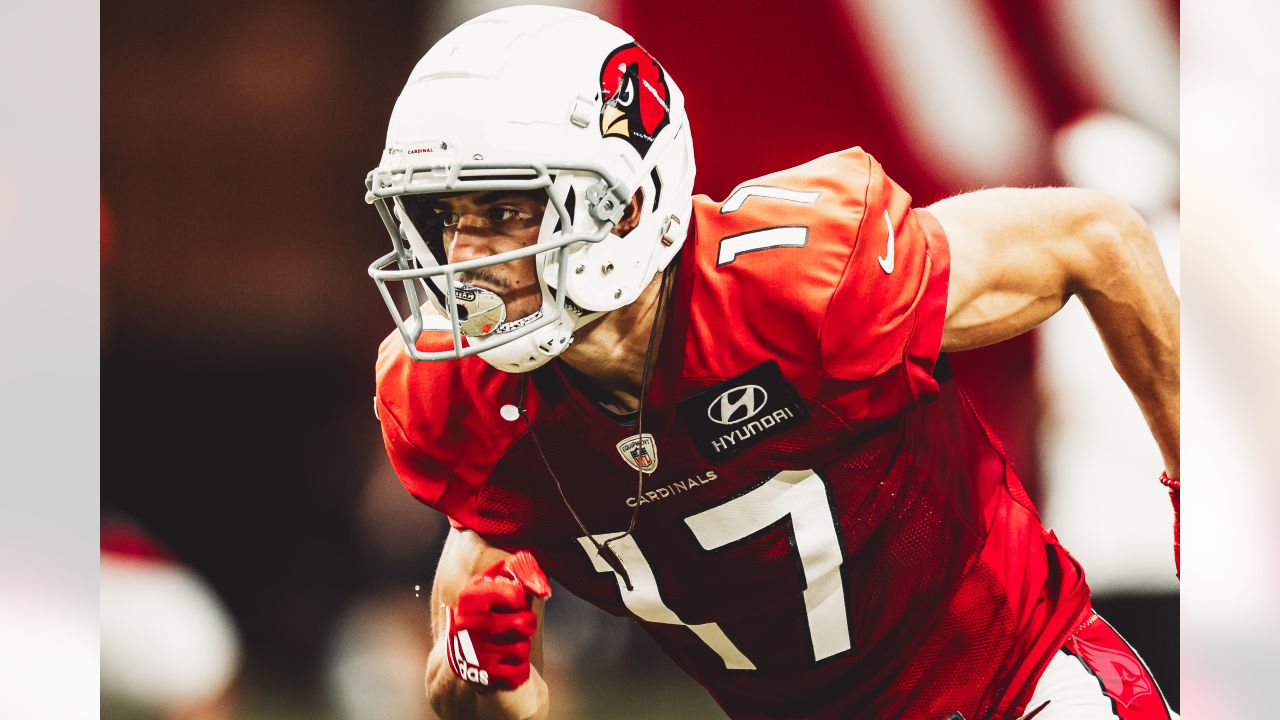 Arizona Cardinals linebacker Victor Dimukeje runs upfield against