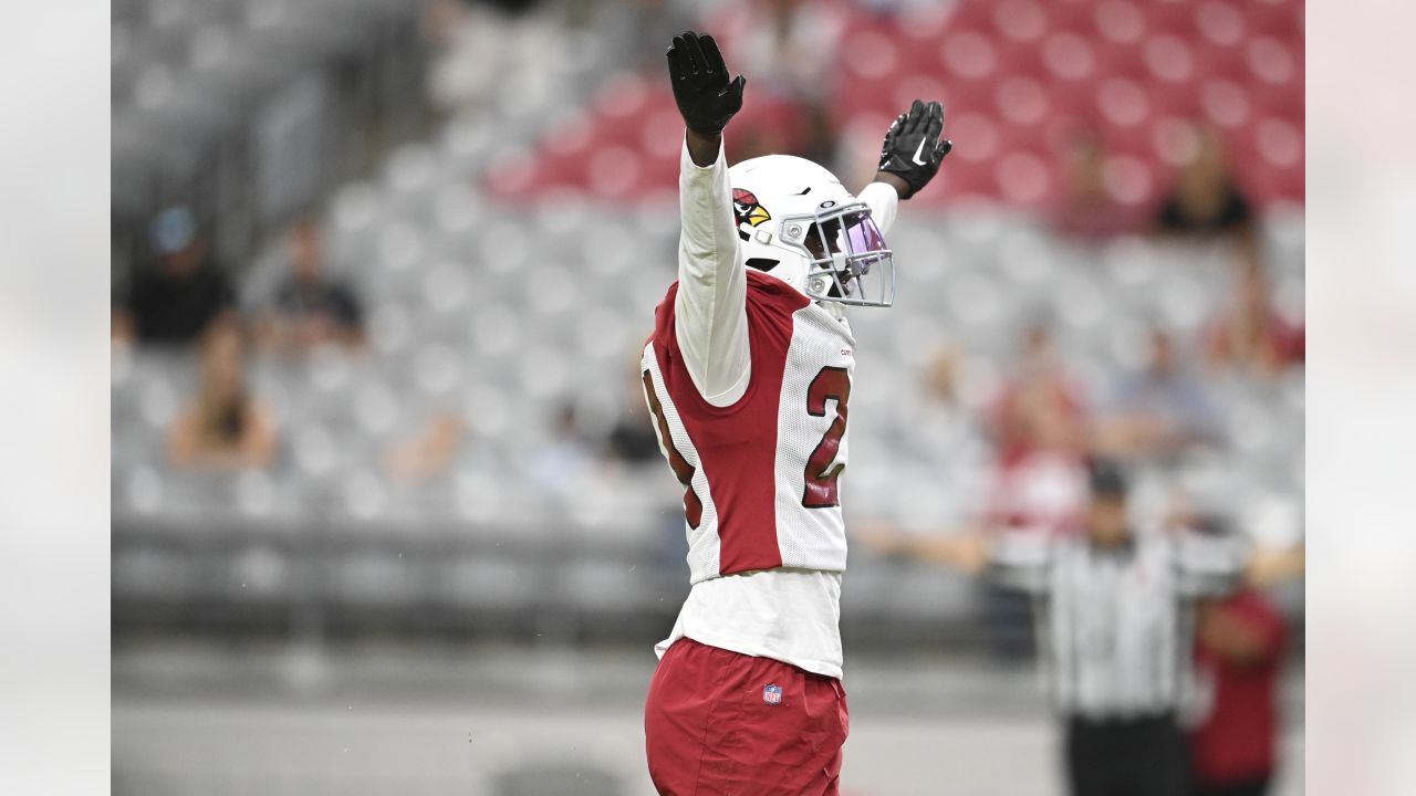 Arizona Cardinals rookie Jesse Luketa (43) participates during the team's  NFL football practice, Thursday, June 9, 2022, in Tempe, Ariz. (AP  Photo/Matt York Stock Photo - Alamy