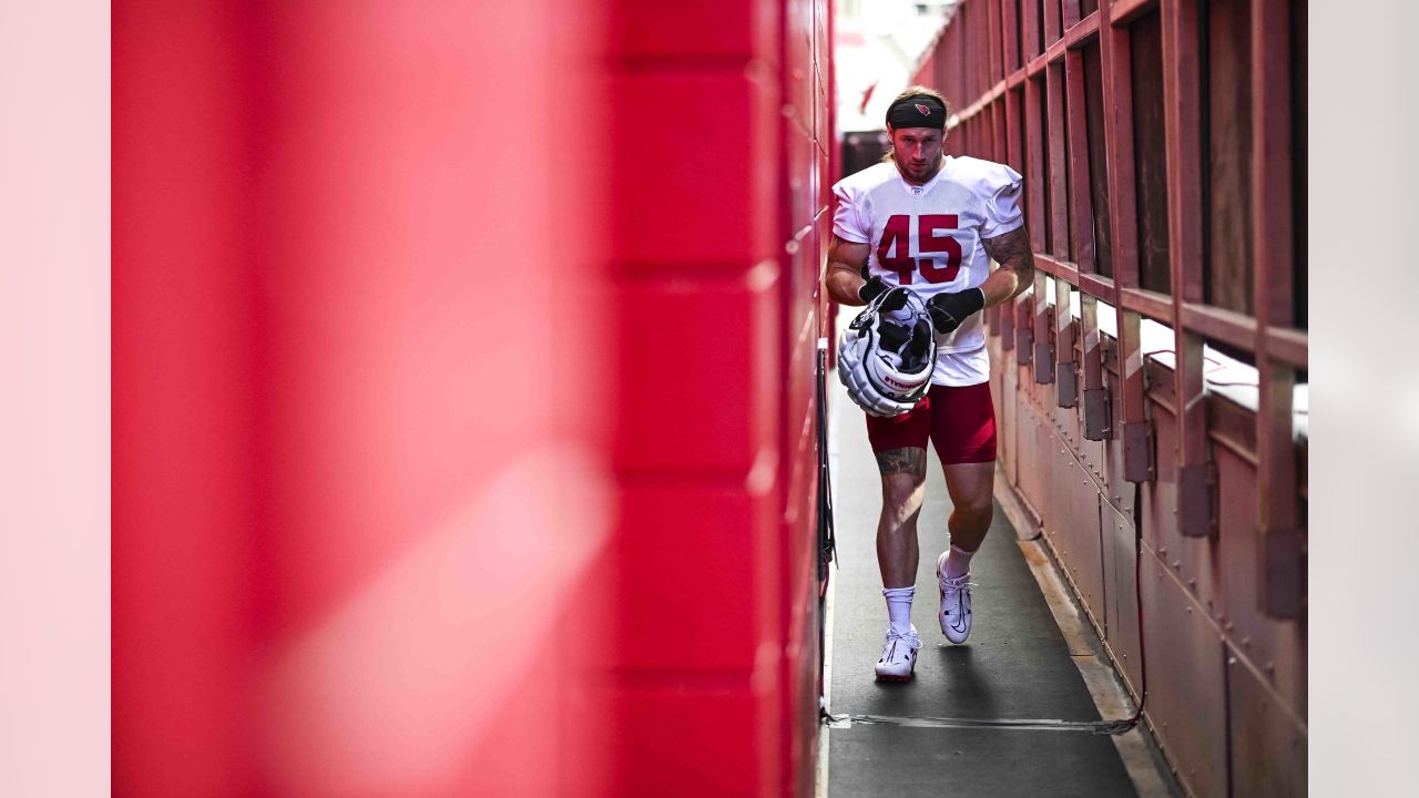 Arizona Cardinals cornerback Quavian White takes a selfie with fans after  NFL football training camp practice as part of Back Together Weekend at  State Farm Stadium Saturday, July 29, 2023, in Glendale