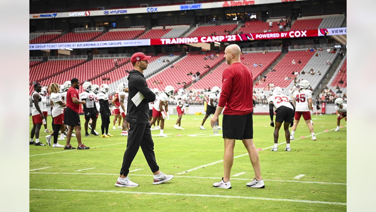 Arizona Cardinals wide receiver Davion Davis runs a passing route during  NFL football training camp practice at State Farm Stadium Saturday, July 29,  2023, in Glendale, Ariz. (AP Photo/Ross D. Franklin Stock