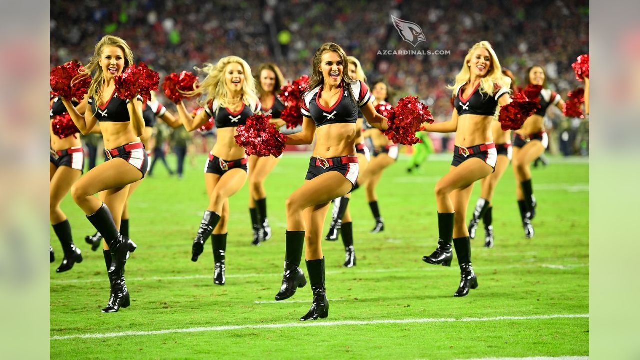 Cardinals Cheerleaders In Color Rush Uniforms