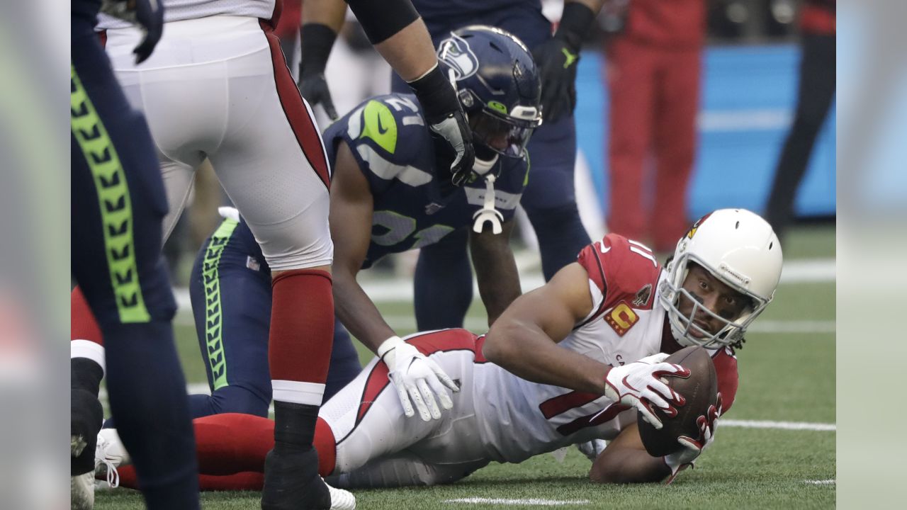 December 22, 2019: Seattle Seahawks cornerback Tre Flowers (21) pumps up  the fans before a game between the Arizona Cardinals and Seattle Seahawks  at CenturyLink Field in Seattle, WA. Sean Brown/(Photo by