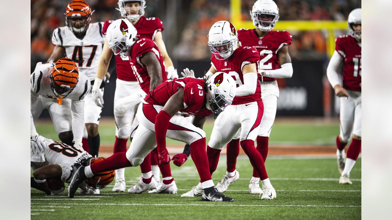 Cincinnati Bengals defensive end Cam Sample (96) lines up on defense during  an NFL football game against the Arizona Cardinals, Friday, Aug. 12, 2022,  in Cincinnati. (AP Photo/Zach Bolinger Stock Photo - Alamy