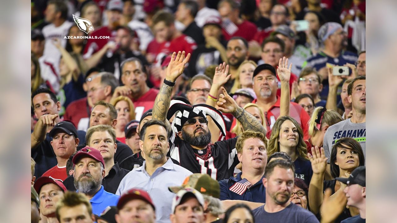 Carolina Panthers vs. Arizona Cardinals . Fans support on NFL Game.  Silhouette of supporters, big screen with two rivals in background Stock  Photo - Alamy